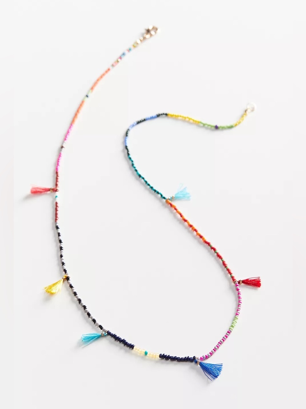 New Urban Outfitters Rainbow Seed Bead Necklace - Picture 2 of 7